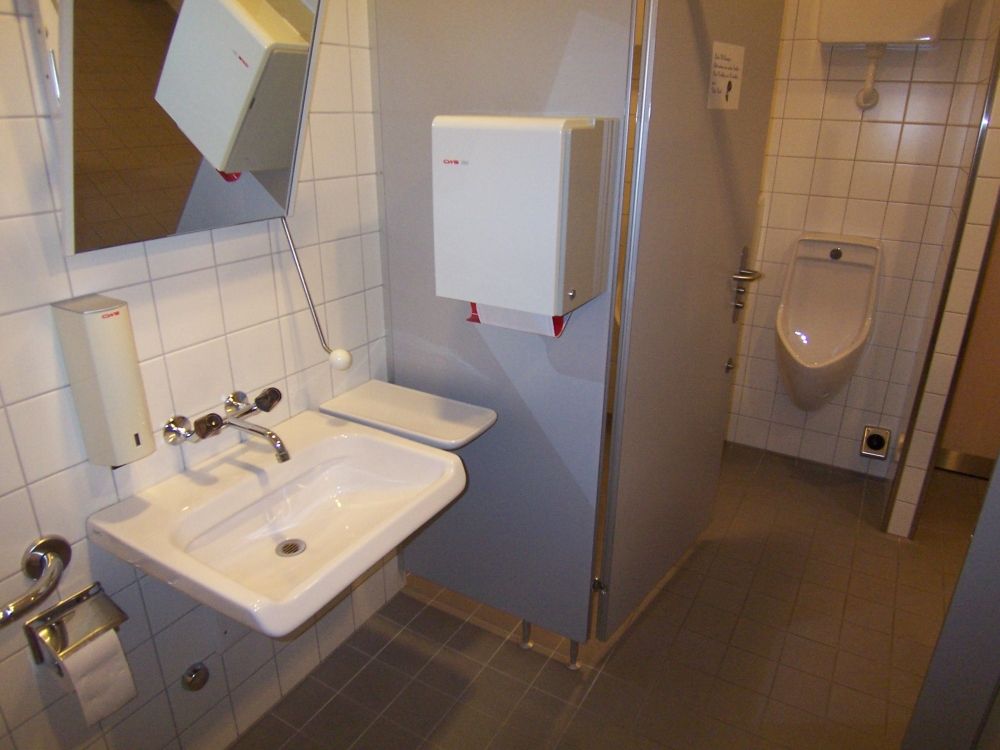 Rollstuhl-WC Y17-H-14B: Der Innenraum (Richtung Ausgang).