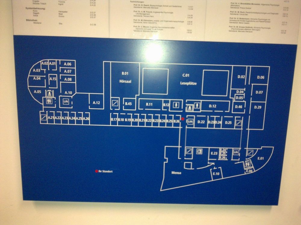 BIN, Stockwerk 1: Stockwerkplan.