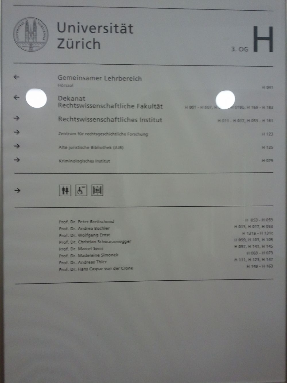 RAI, Stockwerk H: Stockwerkplan.