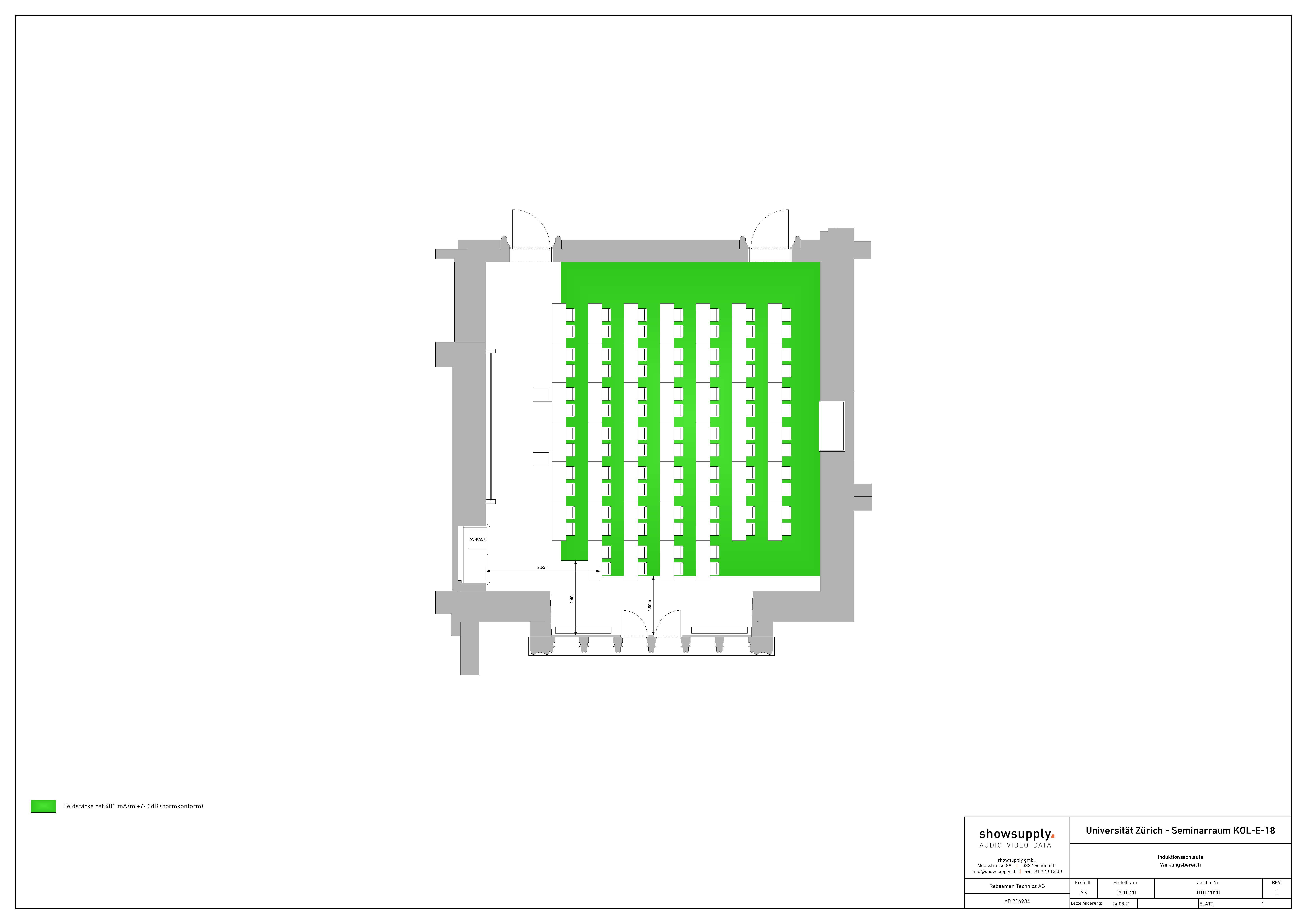 Wirkungsbereich Höranlage KOL-E-18 (Stand: 2021)