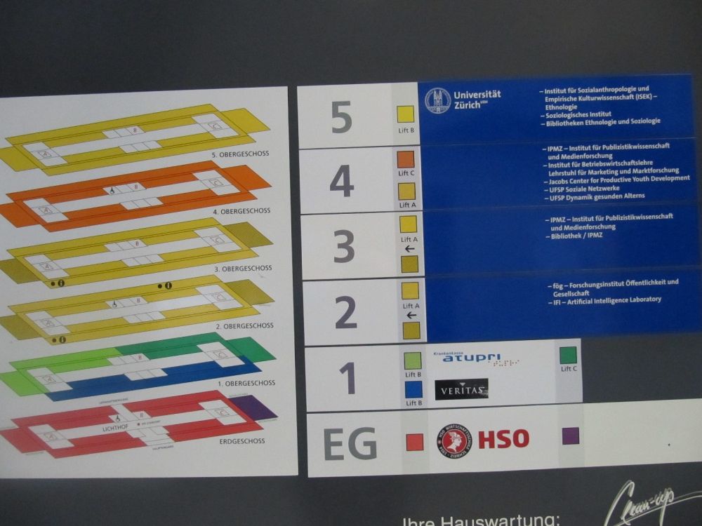 Gebäude AND: Gebäudeinformationstafel.