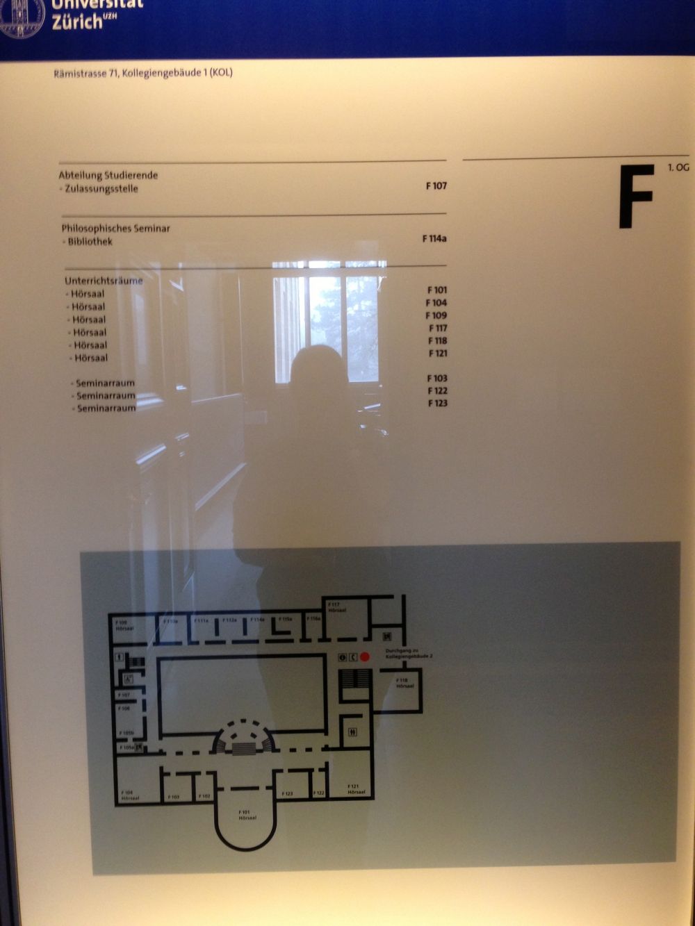 KOL, Stockwerk F: Stockwerkplan.
