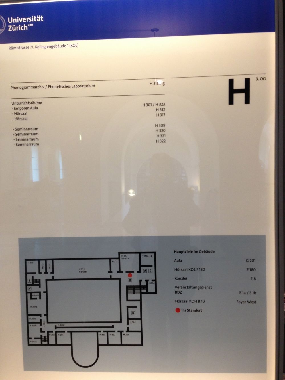 KOL, Stockwerk H: Stockwerkplan.