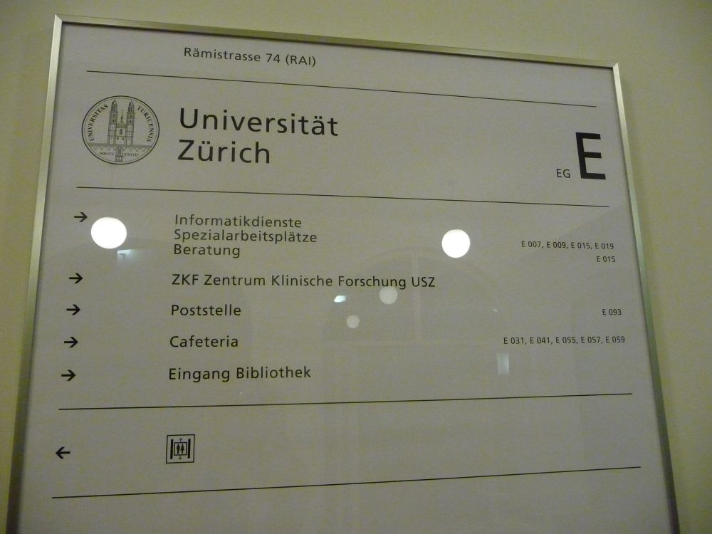 RAI, Stockwerk E: Stockwerkübersicht.