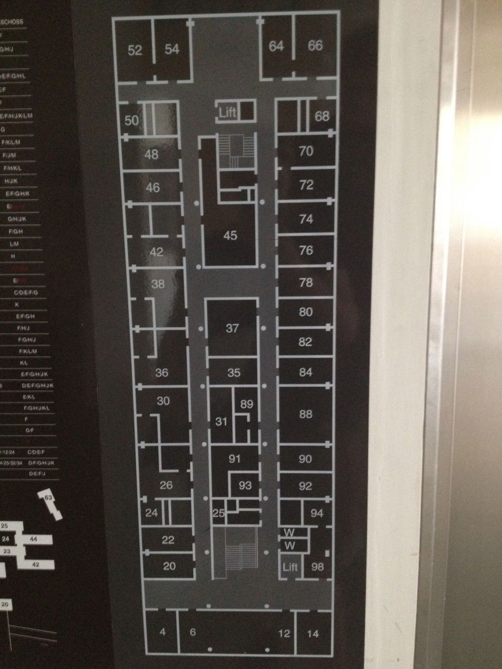 Y55, Stockwerk H: Stockwerkplan H.
