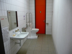 Rollstuhl-WC Y23-K-13: WC-Anlage (Tür im Hintergrund ist nicht relevant).